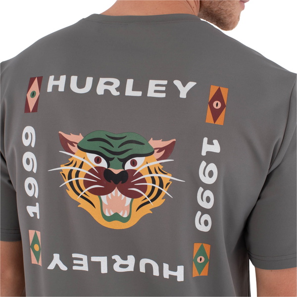 2026 Hurley Mens Regular Bolud Short Sleeve Rash Vest MLEU00005 - Dark Stone Grey
